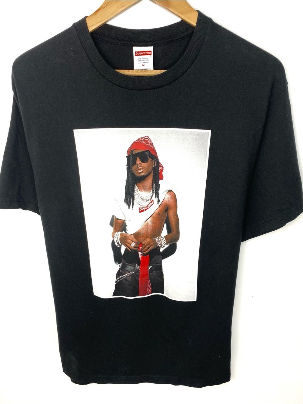 Supreme Playboi Carti Black Graphic Print Photo Logo Tee T Shirt FW25 Medium